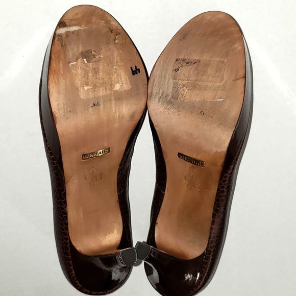 COLE HAAN AIR CROCO LEATHER PUMP 4 1/2" HEEL $346 FIRM - Picture 8 of 9